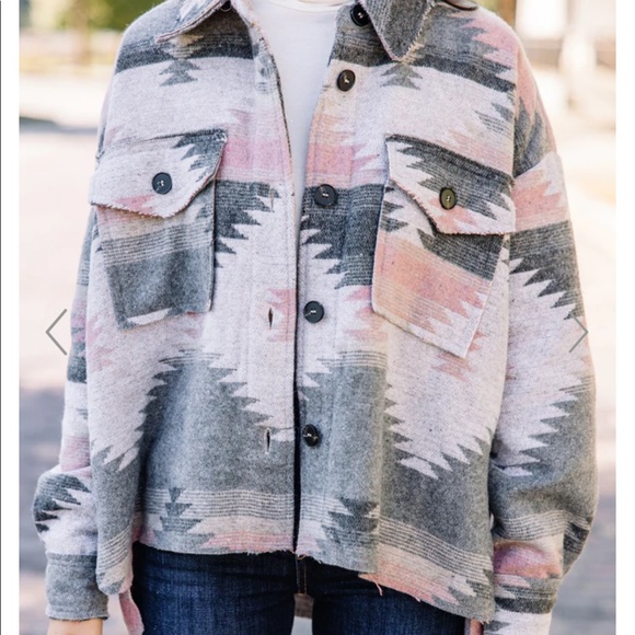 Brand New Aztec Print Shacket, Size Medium - Picture 4 of 12